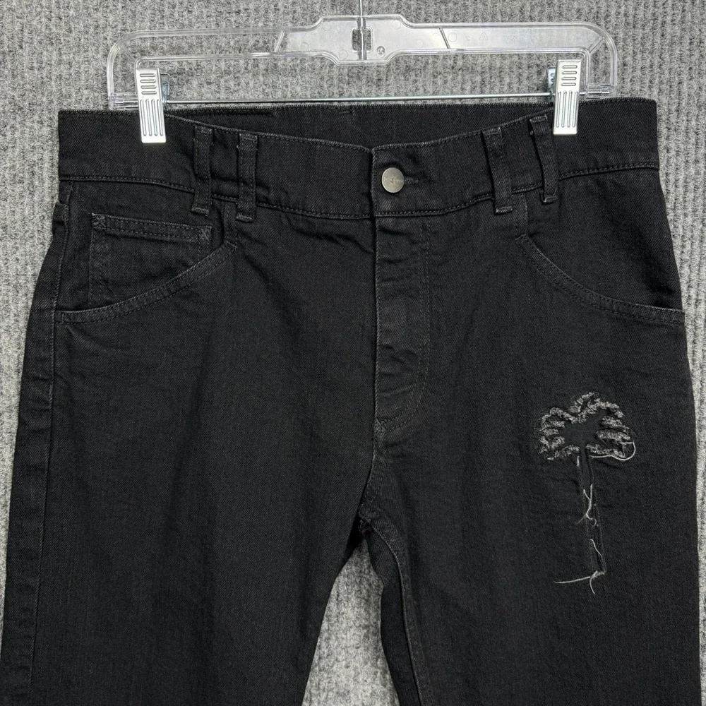 Palm Angels Denim Jeans Men 34 Black Streetwear Luxury Goth PMYA020R20659028